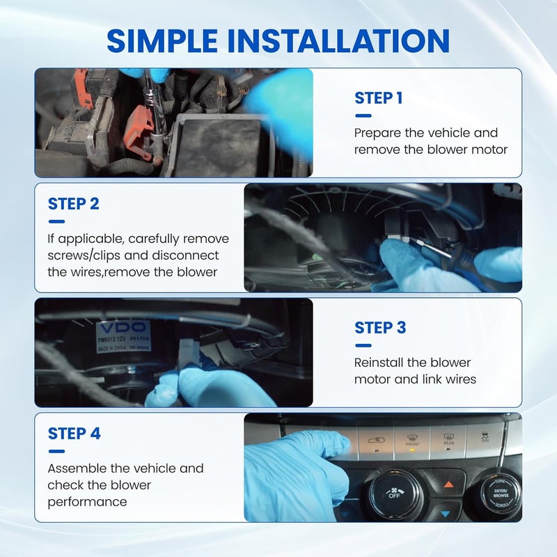SYKRSS محرك مروحة HVAC 700089 متوافق مع شيفروليه سيلفرادو تاهو، متوافق مع GMC سييرا 1500/2500/3500 يوكون 15-80387، مجموعة محرك مروحة A/C 2311587 - Image 5